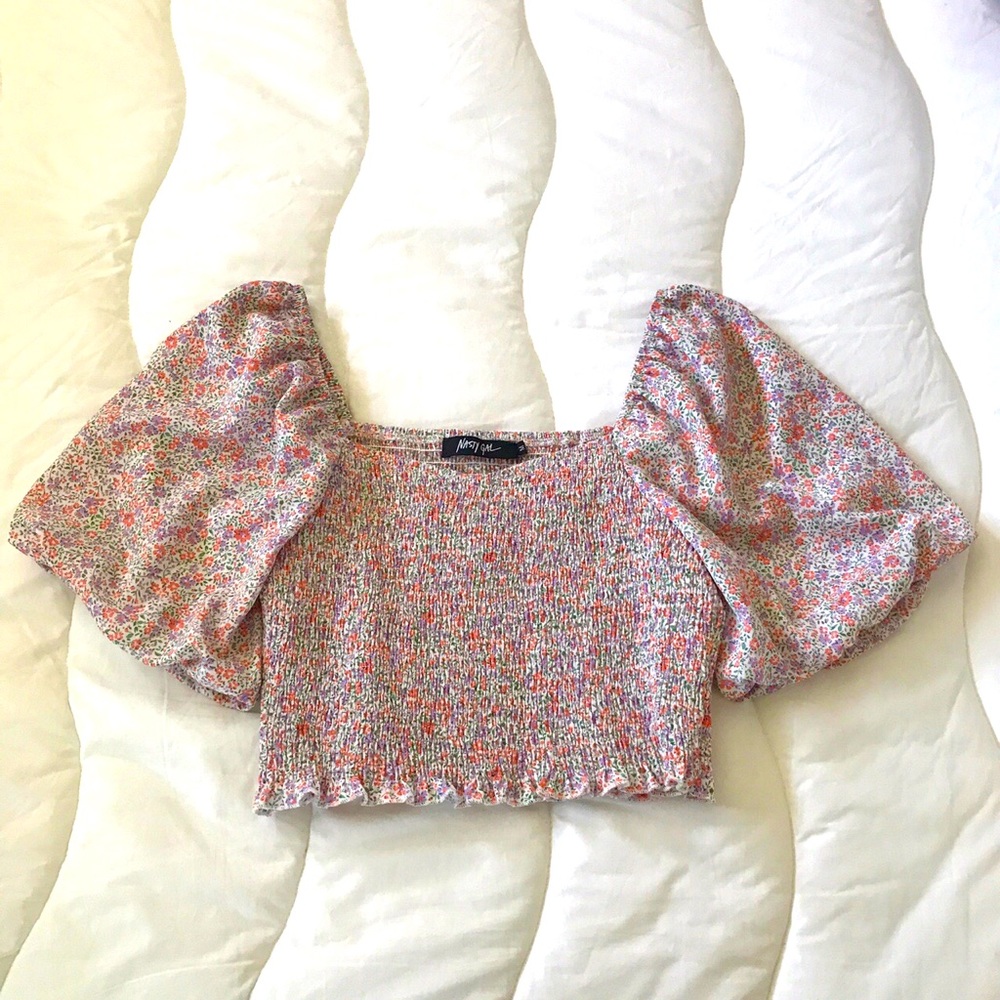 Nasty Gal Floral Print Crop Top